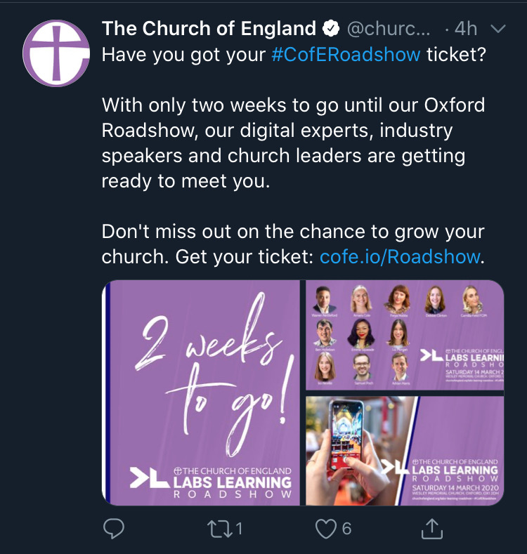Social Media images for CofE Digital Team